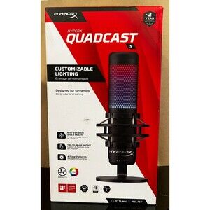 NEW HyperX QuadCast S RGB USB Condenser Microphone Black HMIQ1S-XX-RG/G Sealed